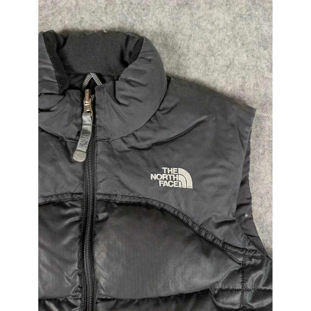 The North Face Girls 600 Fill Down Puffer Vest Black Ripstop Full Zip M